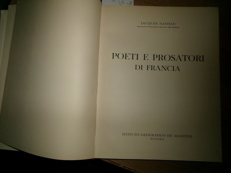 JACQUES NATHAN. Poeti e Prosatori di Francia 1955