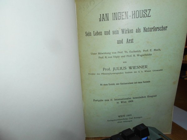 JAN INGEN-HOUSZ Sein Leben und sein Wirken als Naturforscher und …