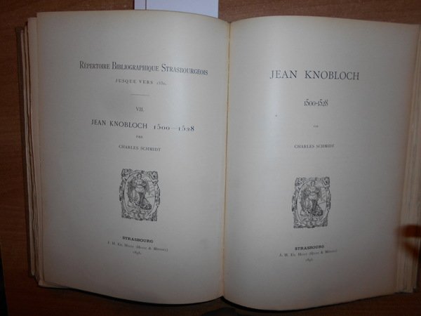 Jean, Grüninger. Répertoire bibliographique strasbourgeois