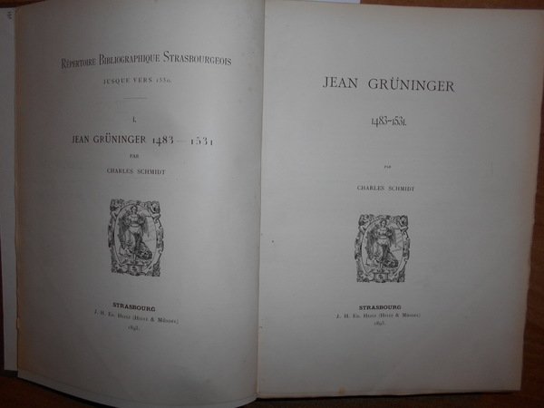 Jean, Grüninger. Répertoire bibliographique strasbourgeois