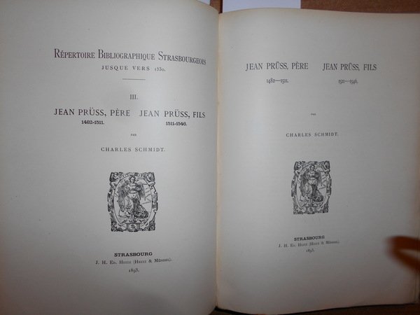 Jean, Grüninger. Répertoire bibliographique strasbourgeois