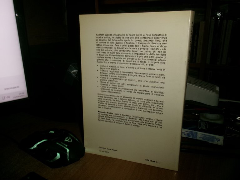 KENNETH WOLLITZ. Manuale del flauto dolce. 1982