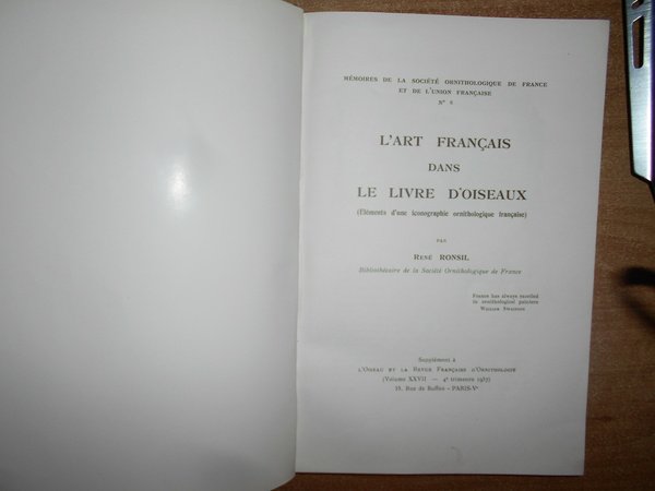 L' Art Français dans le Livre d' Oiseaux (Eléments d' …