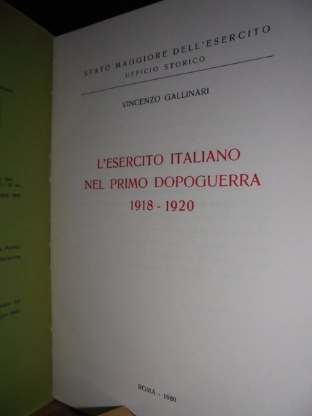 L' Esercito italiano nel primo dopoguerra 1918 - 1920