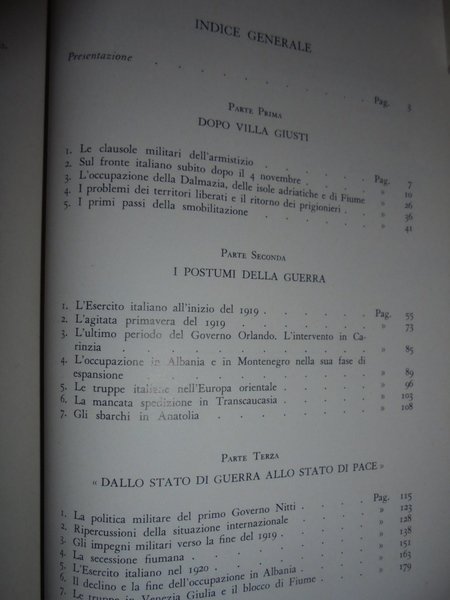 L' Esercito italiano nel primo dopoguerra 1918 - 1920