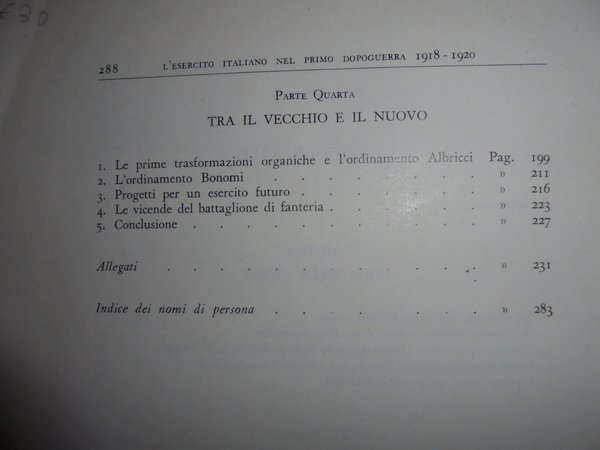 L' Esercito italiano nel primo dopoguerra 1918 - 1920