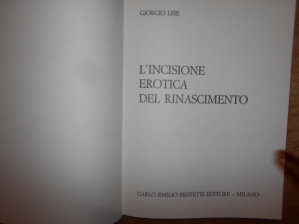 L' INCISIONE EROTICA DEL RINASCIMENTO