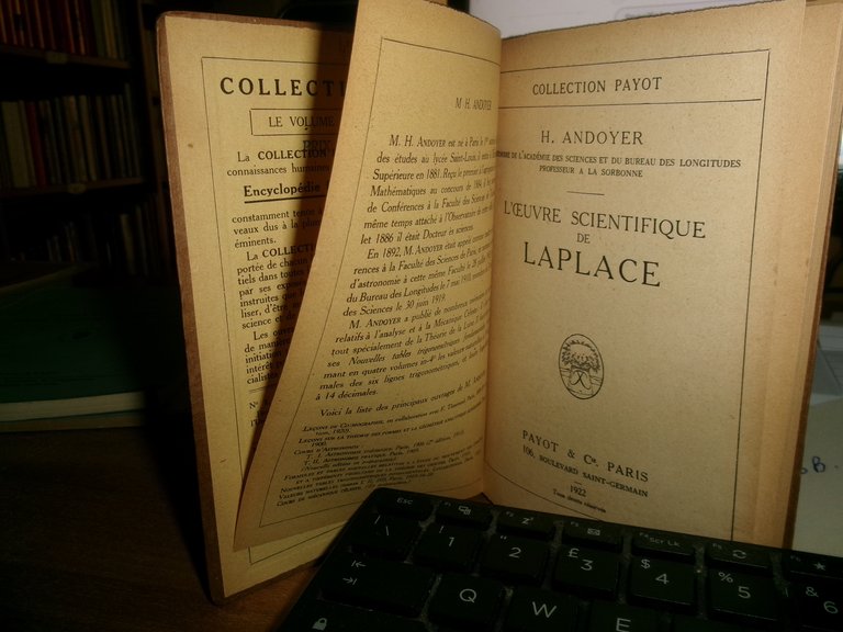 L' OEUVRE SCIENTIFIQUE de LAPLACE par H. Andoyer 1922