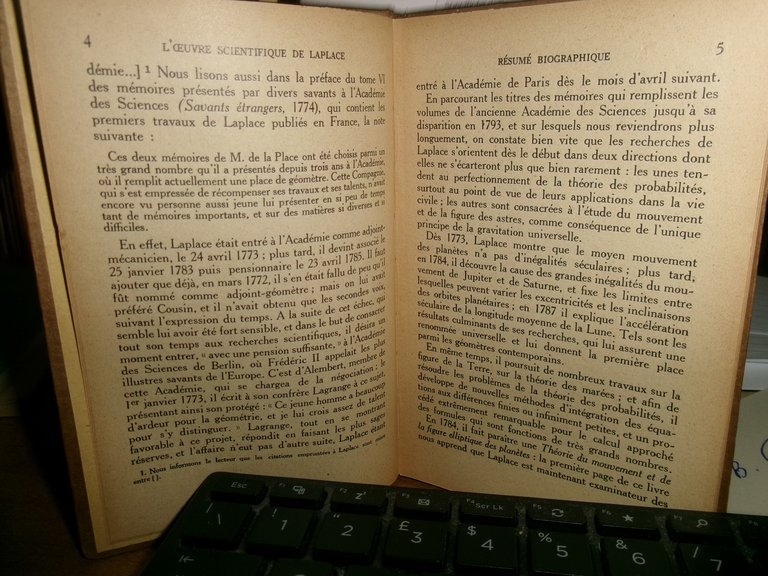 L' OEUVRE SCIENTIFIQUE de LAPLACE par H. Andoyer 1922