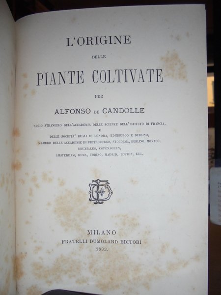 L' origine delle Piante coltivate