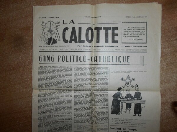 LA CALOTTE. Gang Politico-Catholique