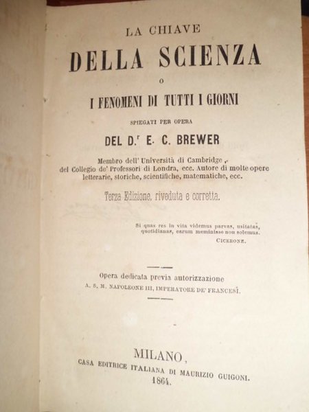 La Chiave della Scienza o I Fenomeni di tutti i …