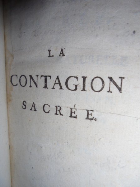 LA CONTAGION SACREE OU HISTOIRE NATURELLE DE LA SUPERSITION. (UNITO:) …