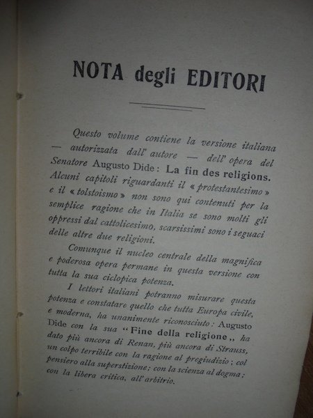 La Fine della Religione