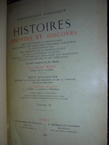 (La follia delle streghe) HISTOIRES DISPUTES ET DISCOURS DES DIABLES, …