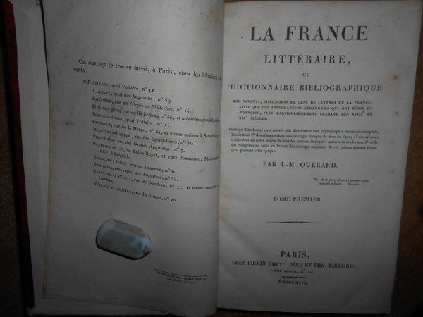 La France Littéraire ou Dictionnaire Bibliographique. Les écrivains Pseudonymes et …