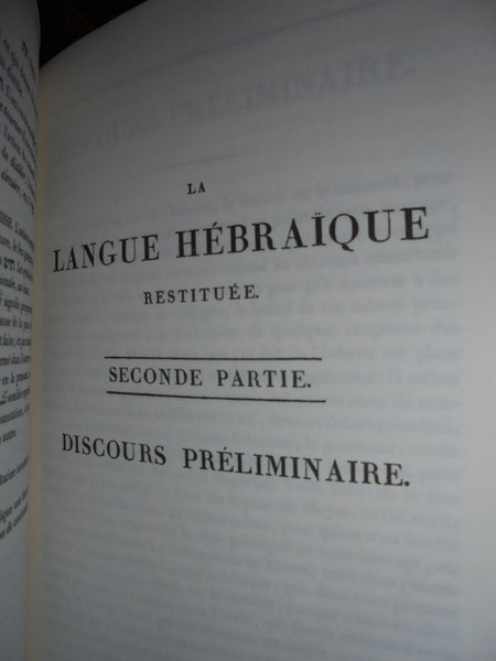 La langue HÉBRAÏQUE restituée