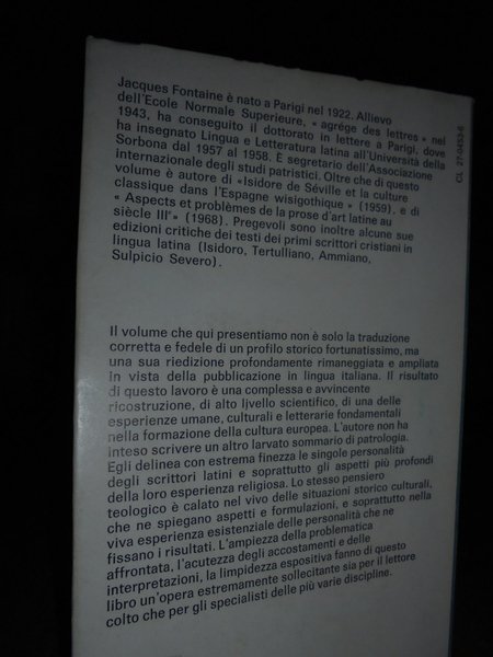 La letteratura latina cristiana. Profilo Storico