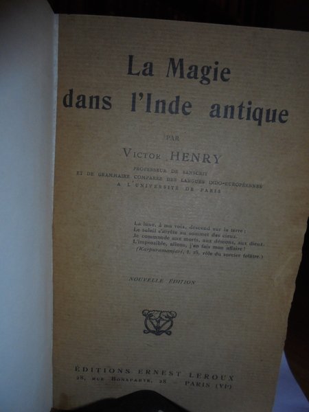 La Magie dans l' Inde Antique