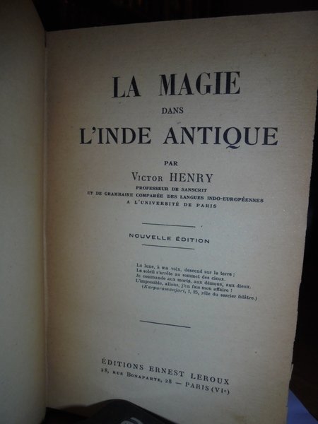 La Magie dans l' Inde Antique