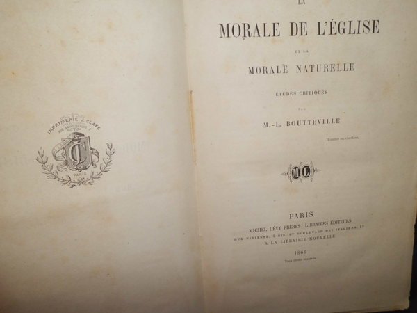 La Morale de l' Eglise et la Morale Naturelle