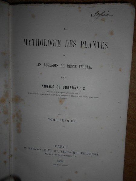 La MYTHOLOGIE DES PLANTES ou Les Légendes du Règne Végétal