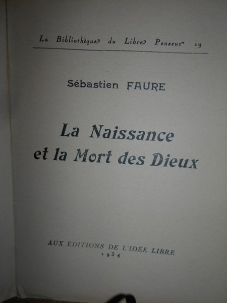 La Naissance et la Mort des Dieux