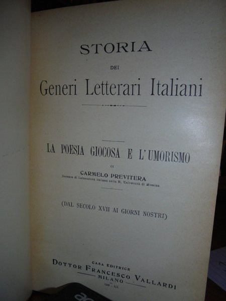 LA POESIA GIOCOSA E L'UMORISMO. VOL. I: DALLE ORIGINI AL …