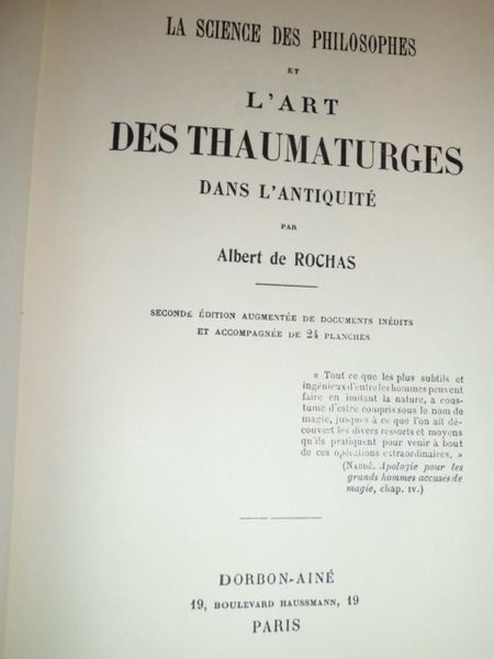 La science des philosophes et l' art des thaumaturges dans …