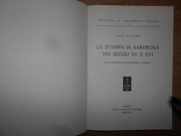 La Stampa in Sardegna nei Secoli XV e XVI con …