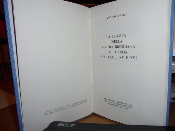 La Stampa nella Riviera Bresciana del Garda nei secoli XV …