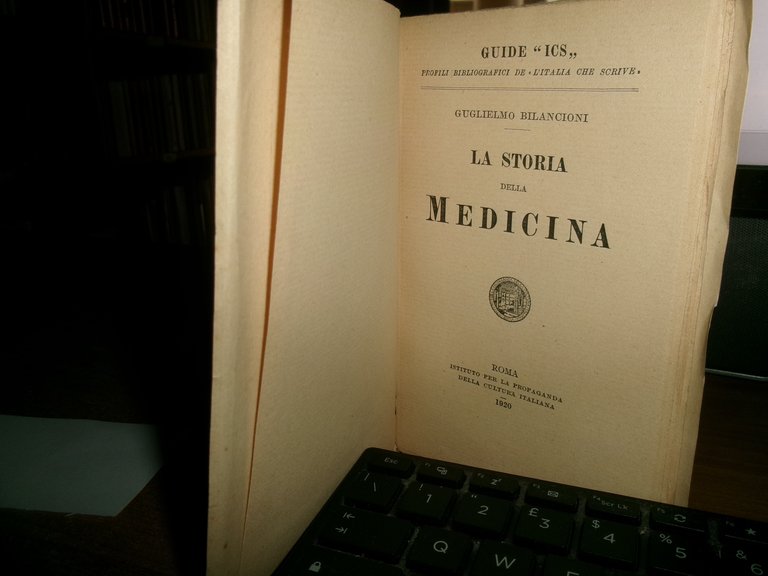 La Storia della Medicina. Guglielmo Bilancioni 1920