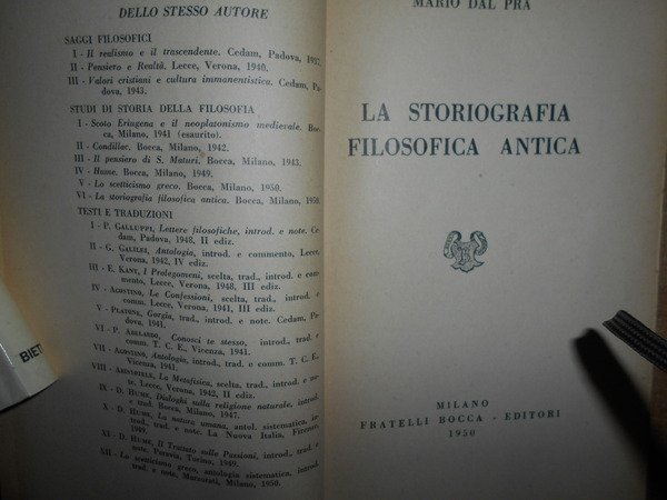 LA STORIOGRAFIA FILOSOFICA ANTICA