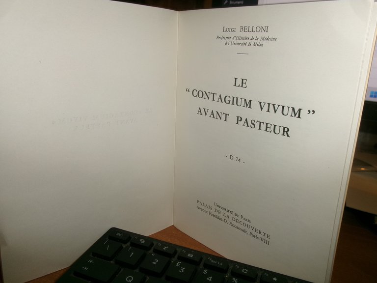 Le " CONTAGIUM VIVUM " AVANT PASTEUR. LUIGI BELLONI 1961 | Immagine Gallery 1