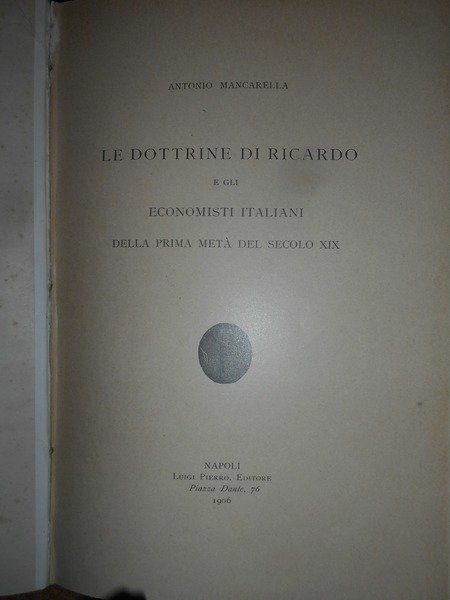 Le Dottrine di Ricardo e gli Economisti Italiani dalla prima …