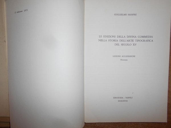 Le Edizioni della Divina Commedia nella Storia dell' Arte Tiografica …