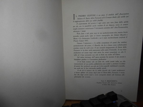 Le Farmacopee Lombarde. Premio Cestoni 1955