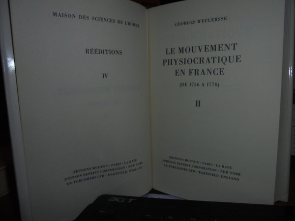 Le Mouvement Physiocratique en France (de 1756 a 1770)