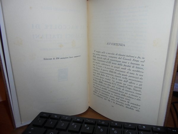 LE RACCOLTE DI CLASSICI ITALIANI (1500 - 1914). Saggio Storico …