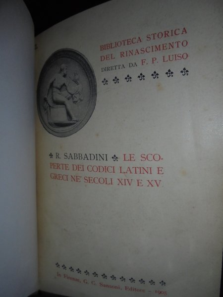 Le scoperte dei codici latini e greci ne'secoli XIV e …