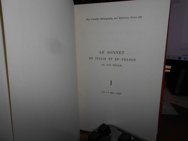 LE SONNET en Italie et en France au XVI Siécle.