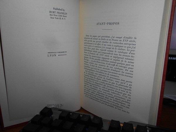 LE SONNET en Italie et en France au XVI Siécle.