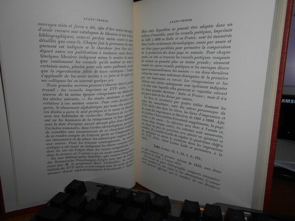 LE SONNET en Italie et en France au XVI Siécle.