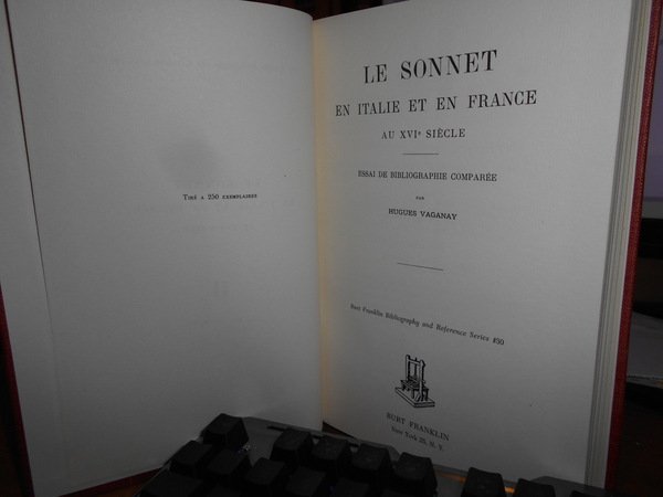 LE SONNET en Italie et en France au XVI Siécle.