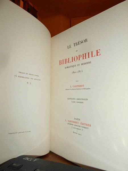 Le Trésor du BIBLIOPHILE Romantique et Moderne 1801-1875