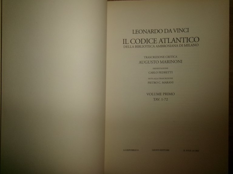 LEONARDO DA VINCI. Il Codice Atlantico Volume 1 - 2006