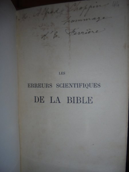 Les erreurs scientifiques De La Bible par Emile Ferrière