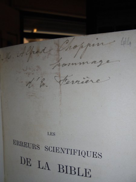 Les erreurs scientifiques De La Bible par Emile Ferrière