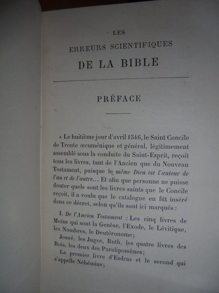 Les erreurs scientifiques De La Bible par Emile Ferrière