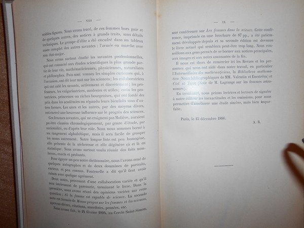 Les Femmes dans la Science. Notes recueilles